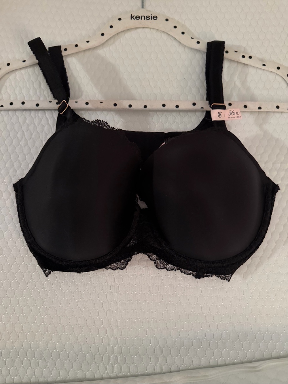 Victoria's Secret Black Lace Trim Dream Angels Bra